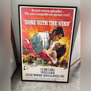 Gone with the Wind Movie Poster - Red and White 24x36